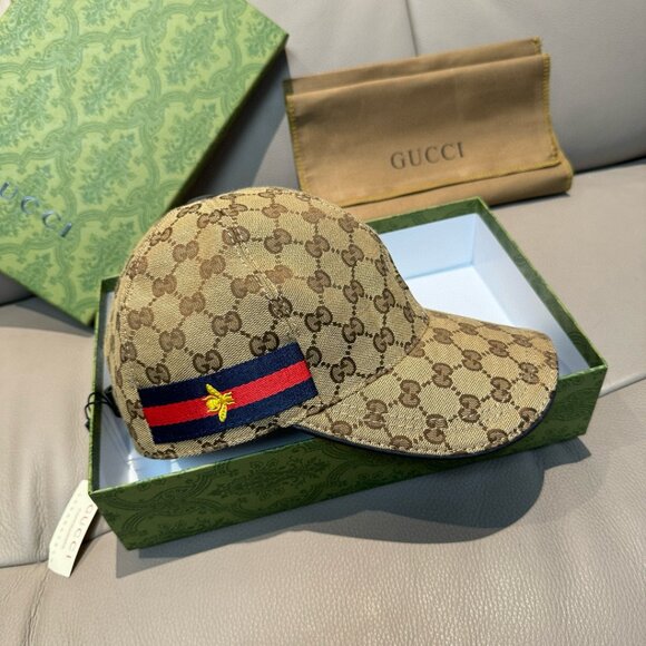 Gucci Cap Original GG Canvas Baseball Hat With Web Small/Medium 100% Authentic